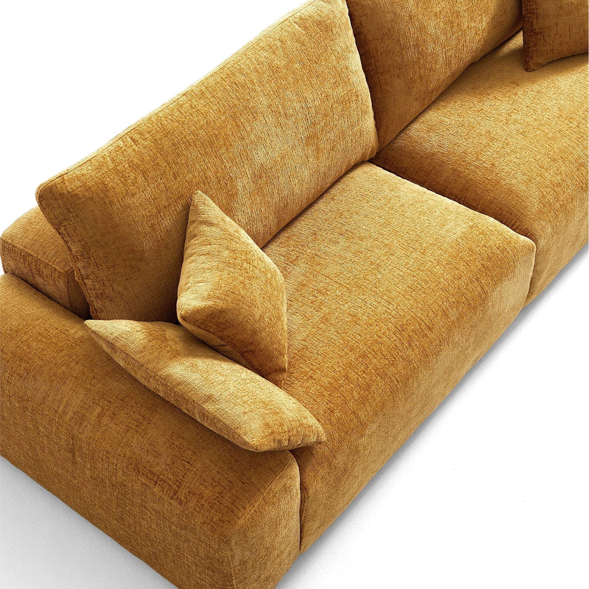 The Empress Yellow Sofa-Yellow-140.1″