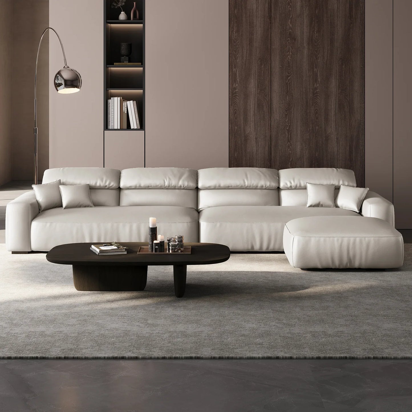 Chestnut Sofa and Ottoman