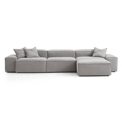 Freedom Modular Sofa with Ottoman-New Gray-143.7"-Low & High