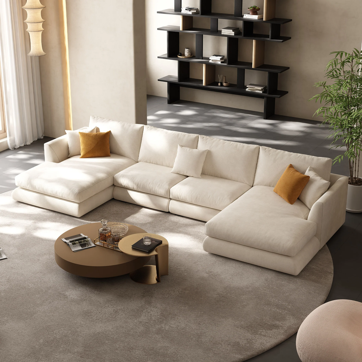 Feathers U-Sectional / Beige