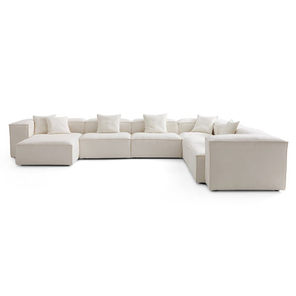 Freedom Modular Beige U Shaped Sectional Sofa-Beige-177.2"-High