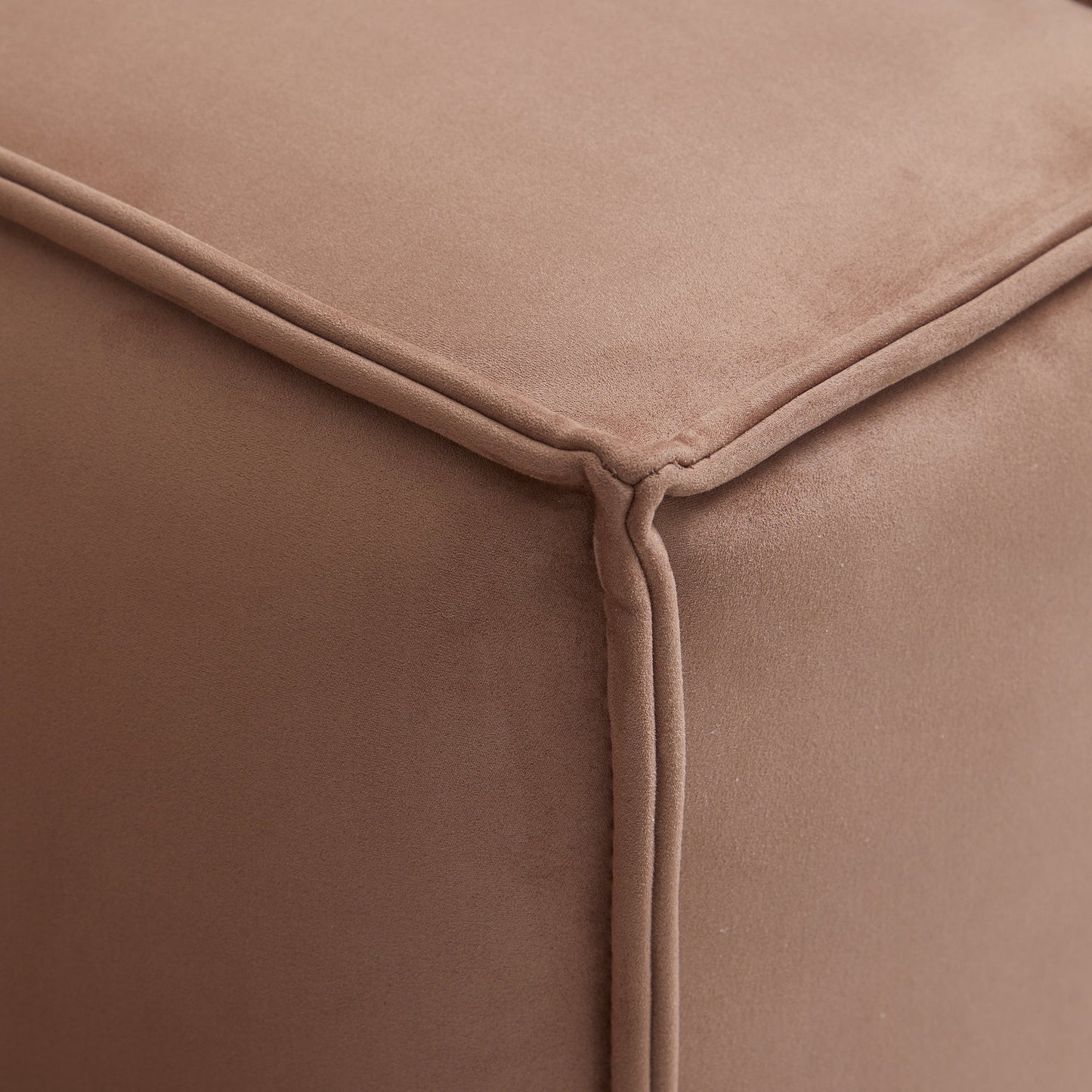 Luxury Minimalist Brown Fabric U Shaped Sectional Sofa-Brown