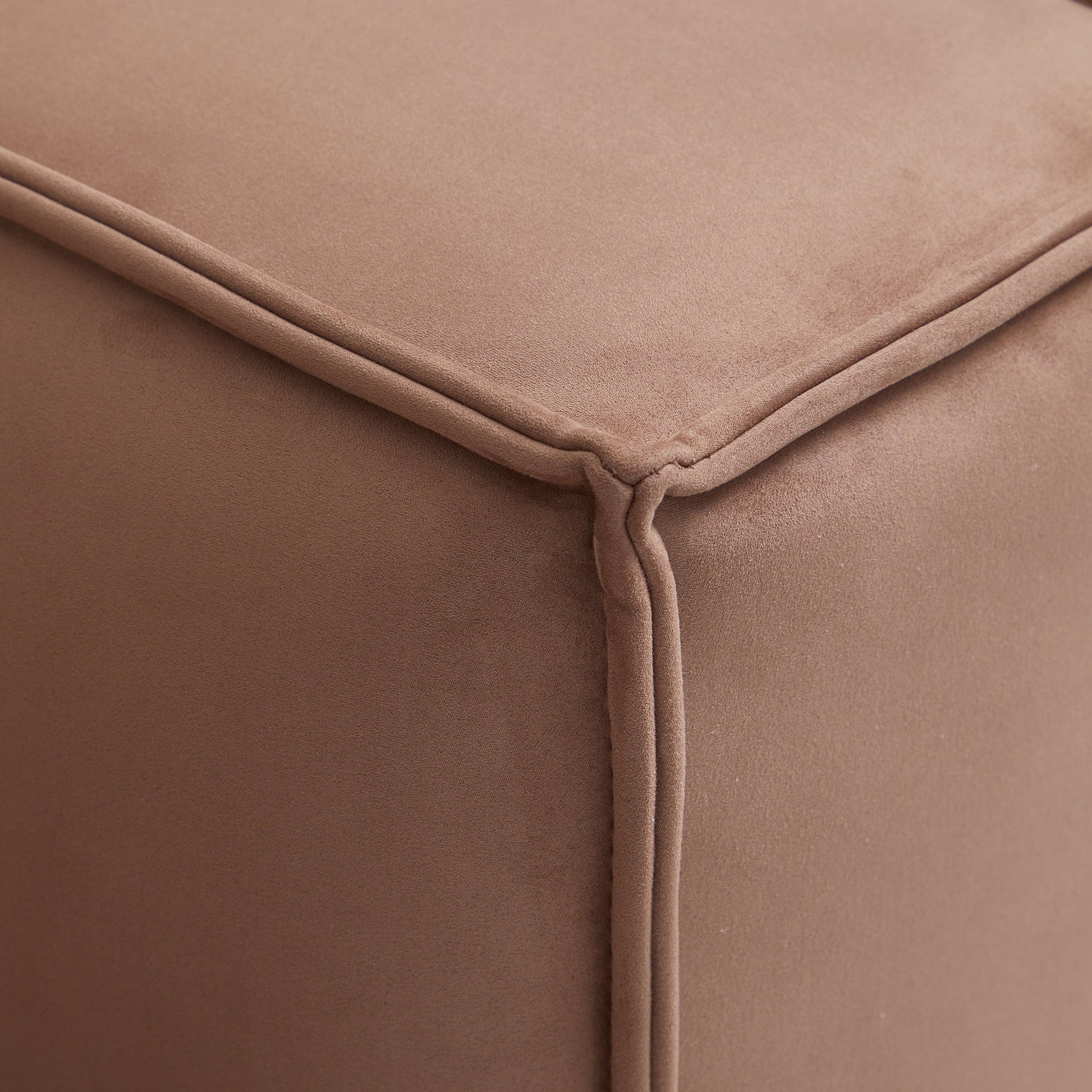 Luxury Minimalist Brown Fabric U Shaped Sectional Sofa-Brown