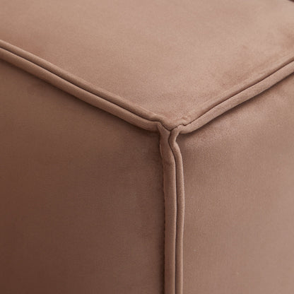Luxury Minimalist Brown Fabric U Shaped Sectional Sofa-Brown