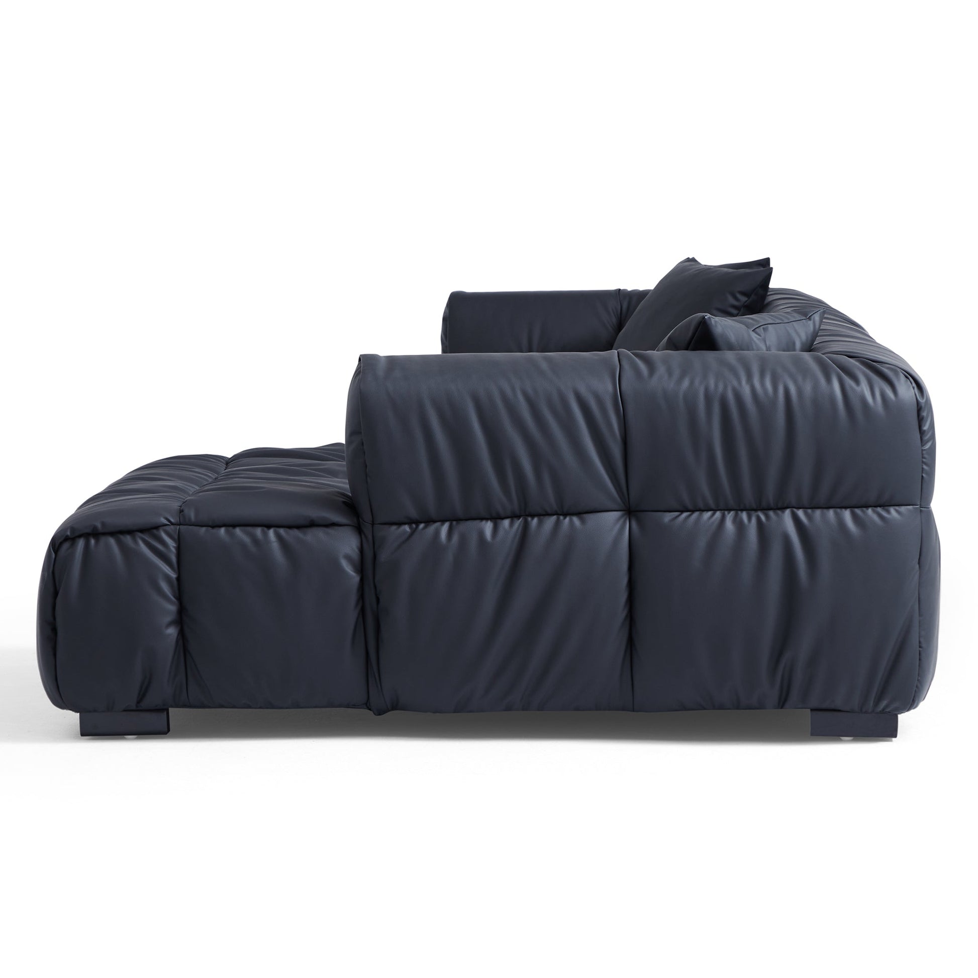 Boba Black Leathaire Sectional Set-Black