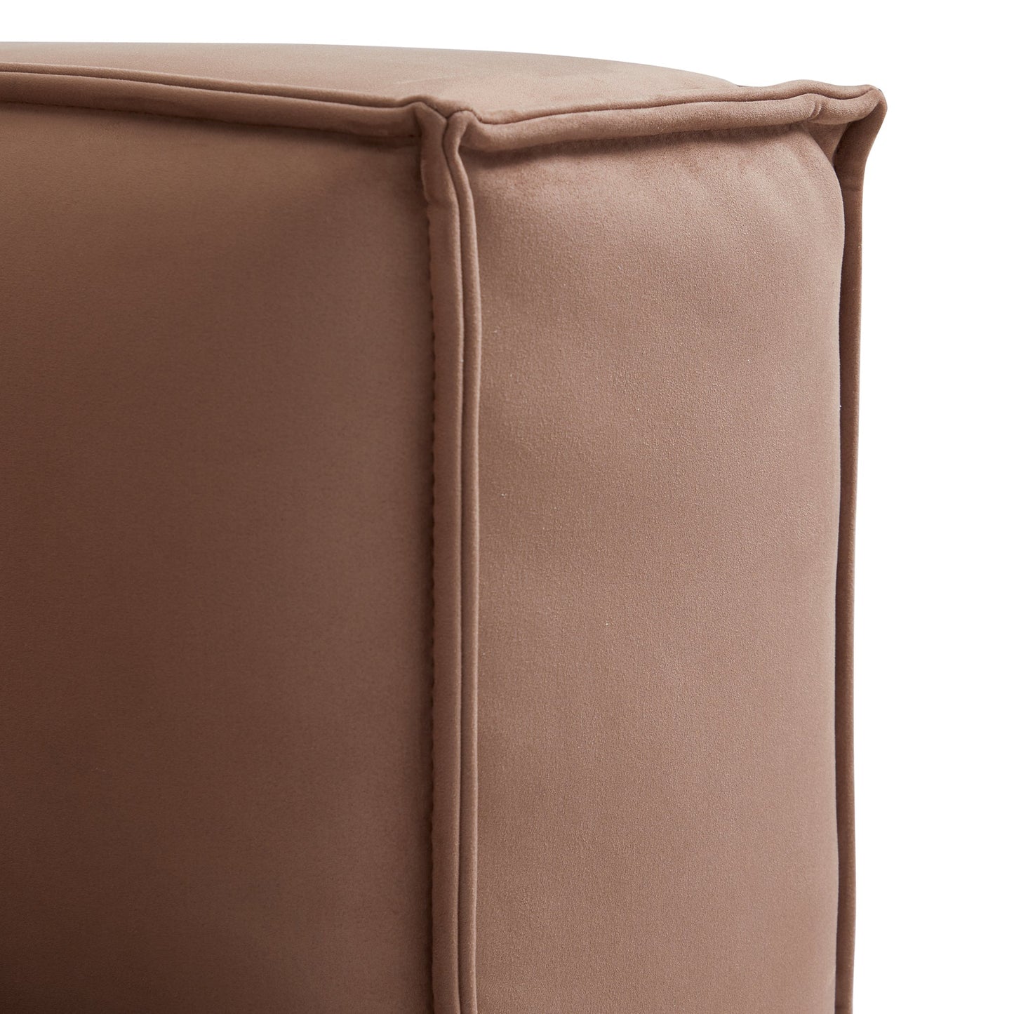 Luxury Minimalist Brown Fabric Sectional-Brown