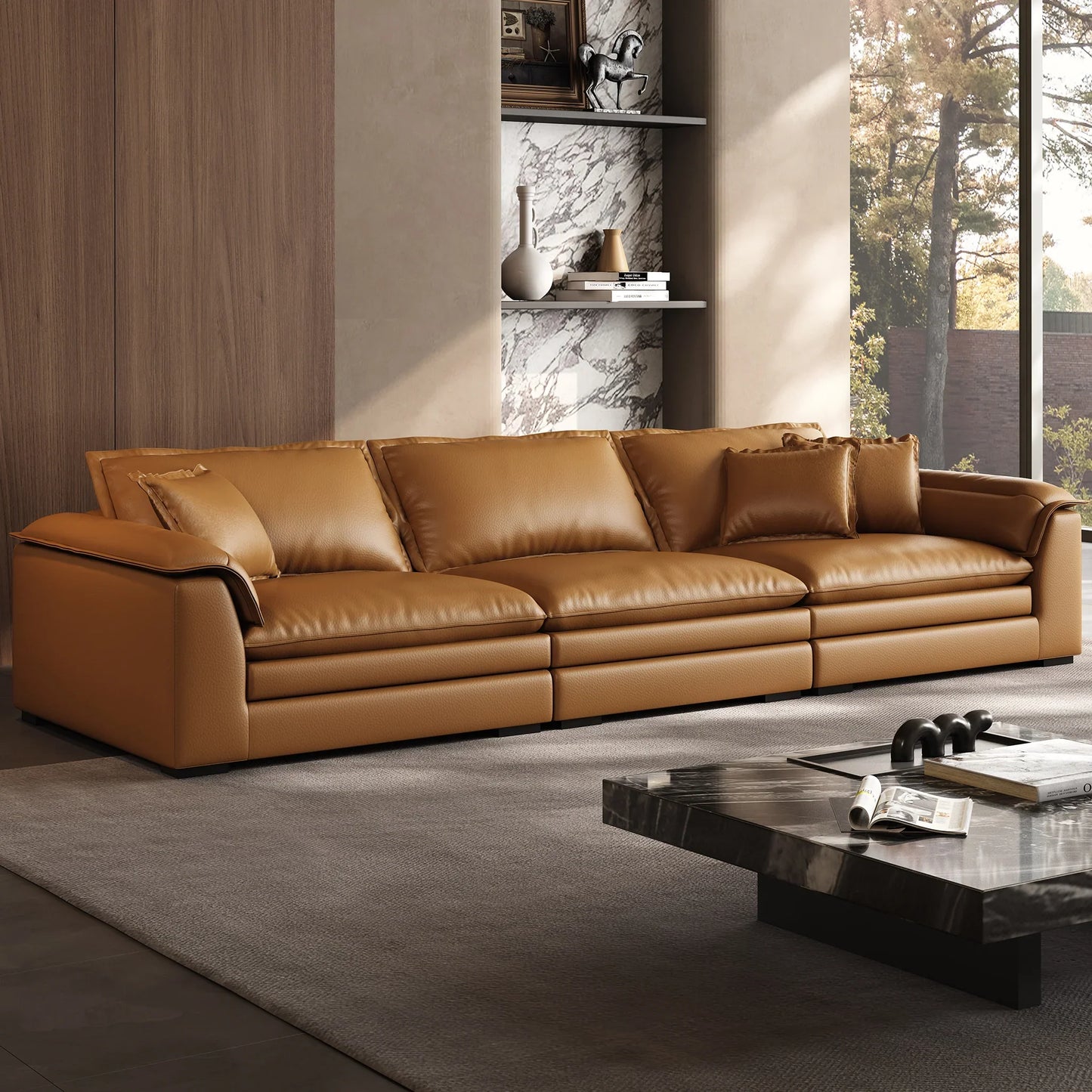 Sandwich Genuine Leather Sofa