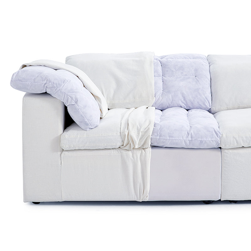 Tender Wabi Sabi Sand Sofa and Ottoman-White
