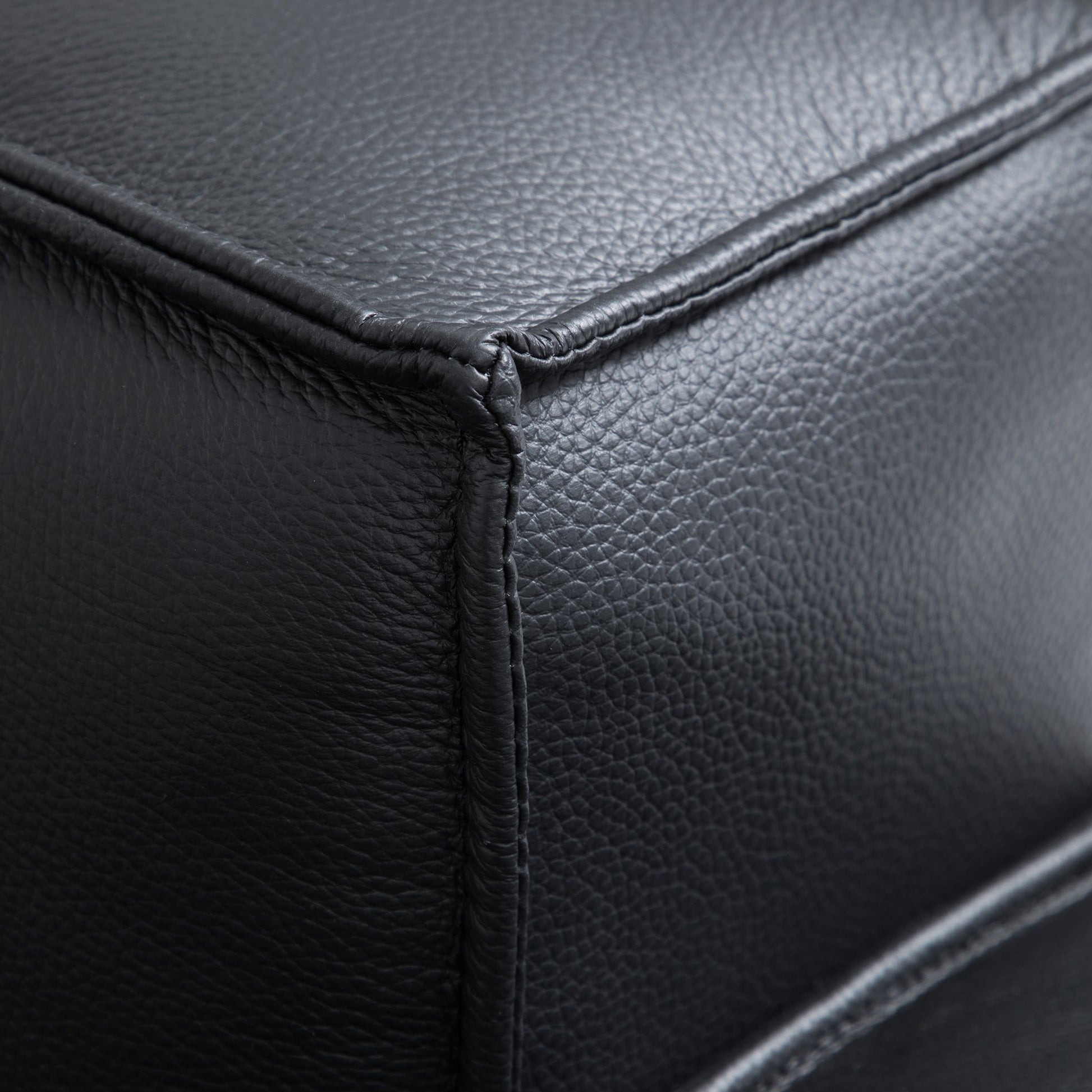 Luxury Minimalist Black Leather U Shaped Sectional Sofa-Black