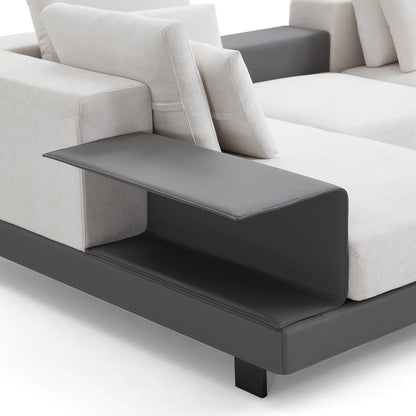 Connery Minimalist White Sectional-White