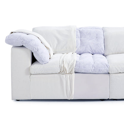 Tender Wabi Sabi Sand Sofa and Ottoman-White