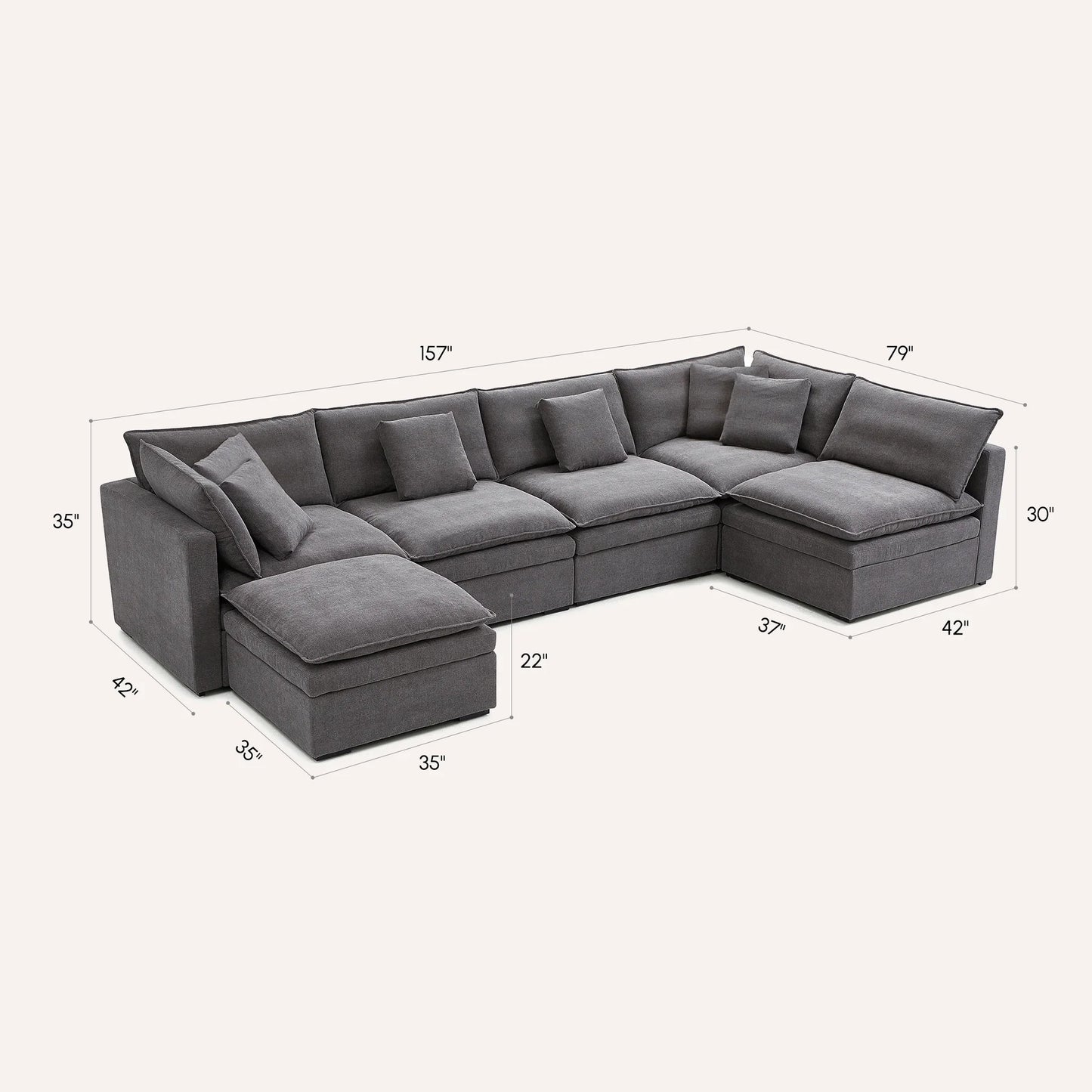 Burger Modular U-Sectional