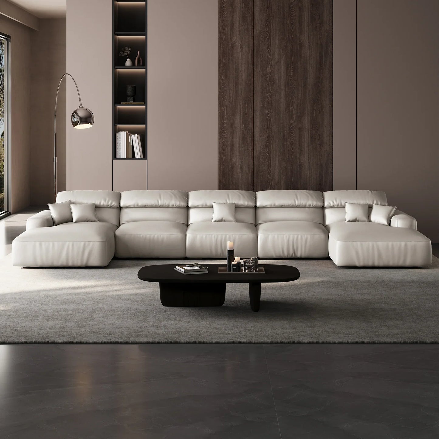 Chestnut Double Chaise Sectional