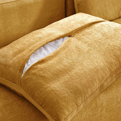 The Empress Beige Corner Sectional Sofa-Yellow