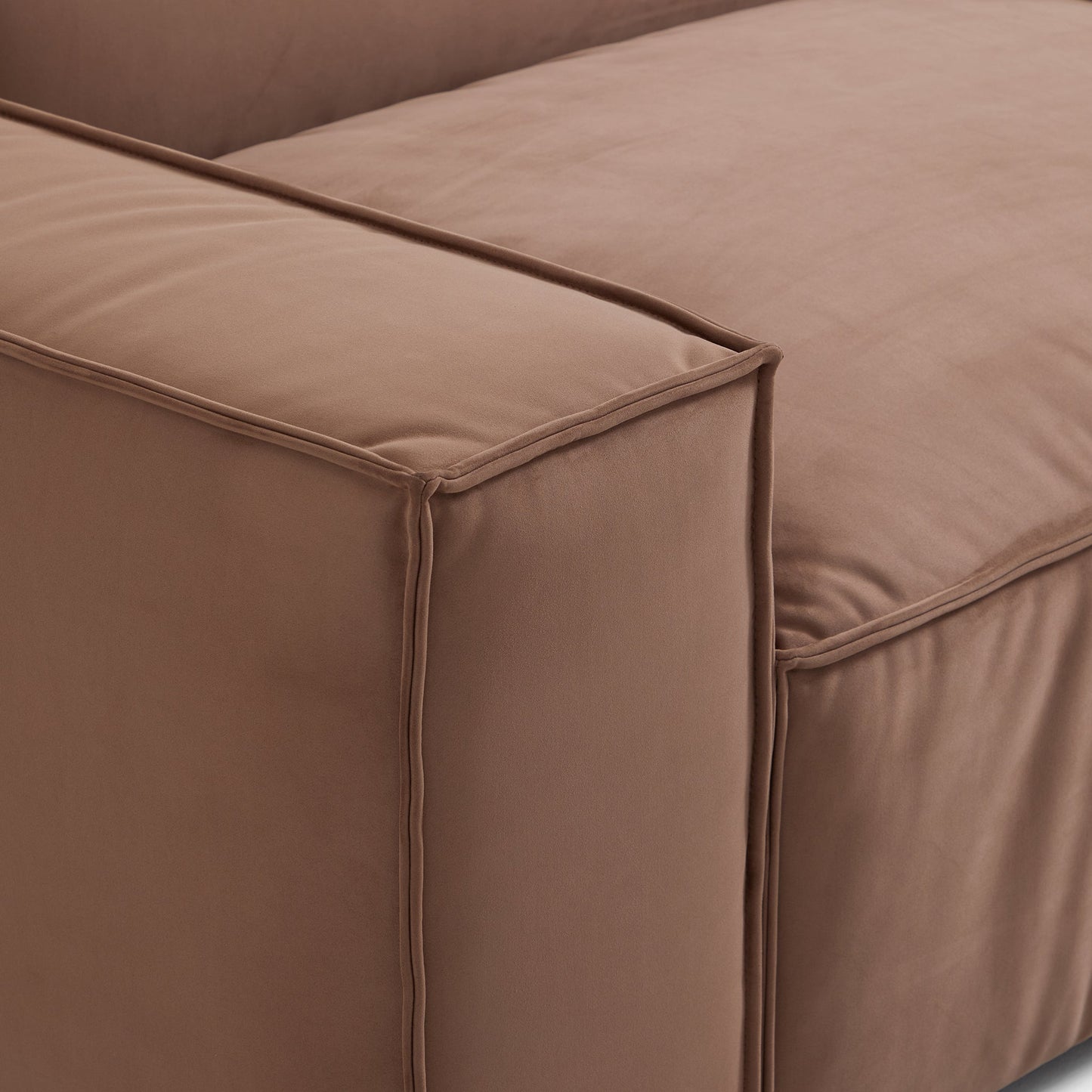 Luxury Minimalist Brown Fabric Sofa Set-Brown
