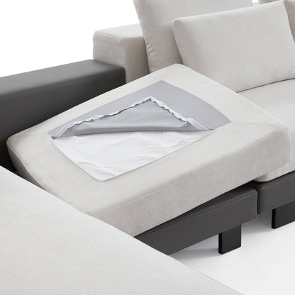 Connery Minimalist White Sectional-White