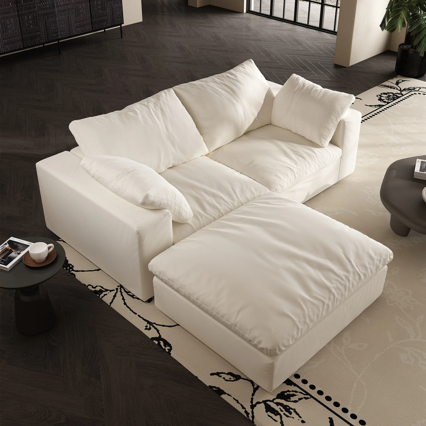 Lunna Modular Sofa and Ottomanwhite / 80 inch sofa & ottoman