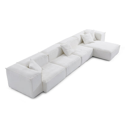 Freedom Modular White Sectional Sofa-White-High-181.1″
