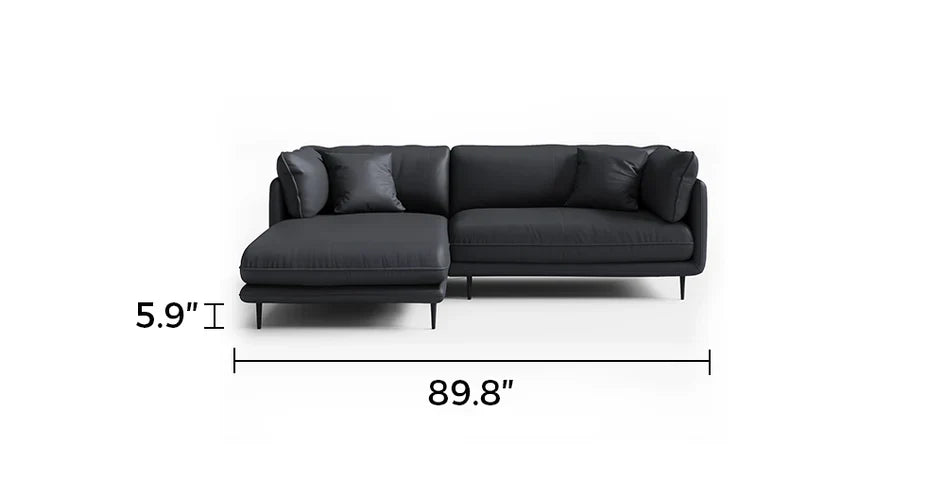 Vanilla Black Leather Sectional