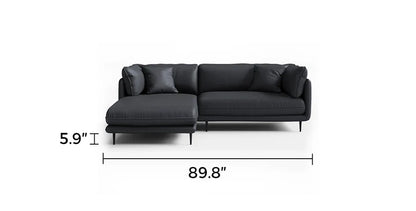 Vanilla Black Leather Sectional