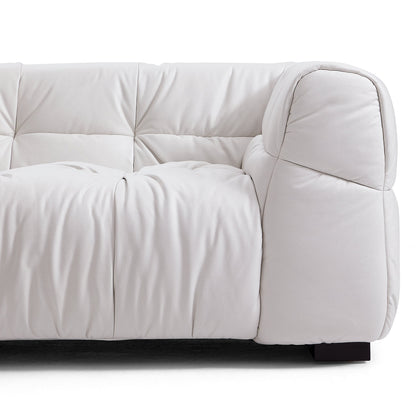 Boba Cream Leathaire Sectional Set-White