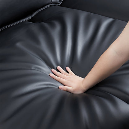 Casper Sailboat Leather Sofa-Black