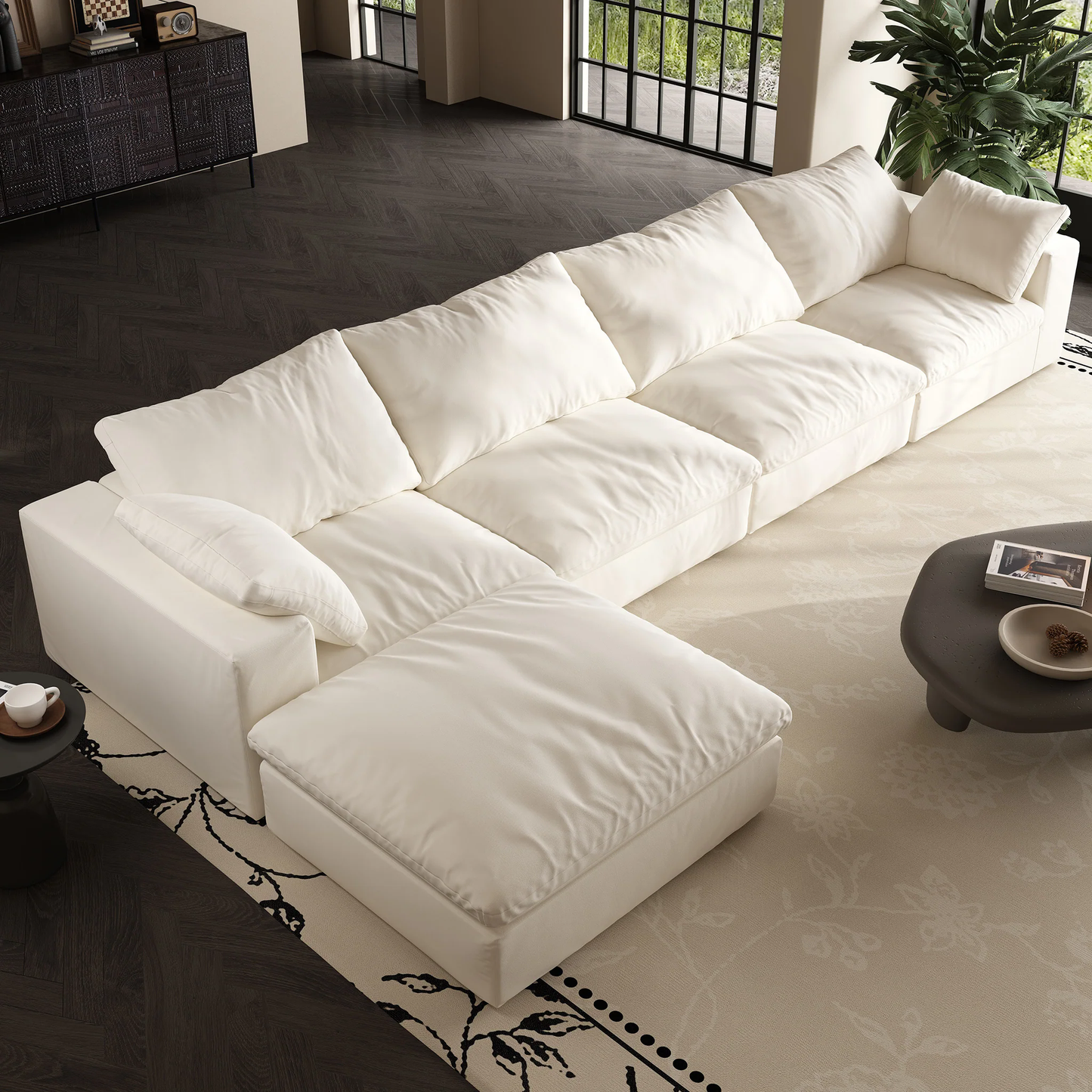 Lunna Modular Sofa and Ottomanwhite / 160 inch sofa & ottoman