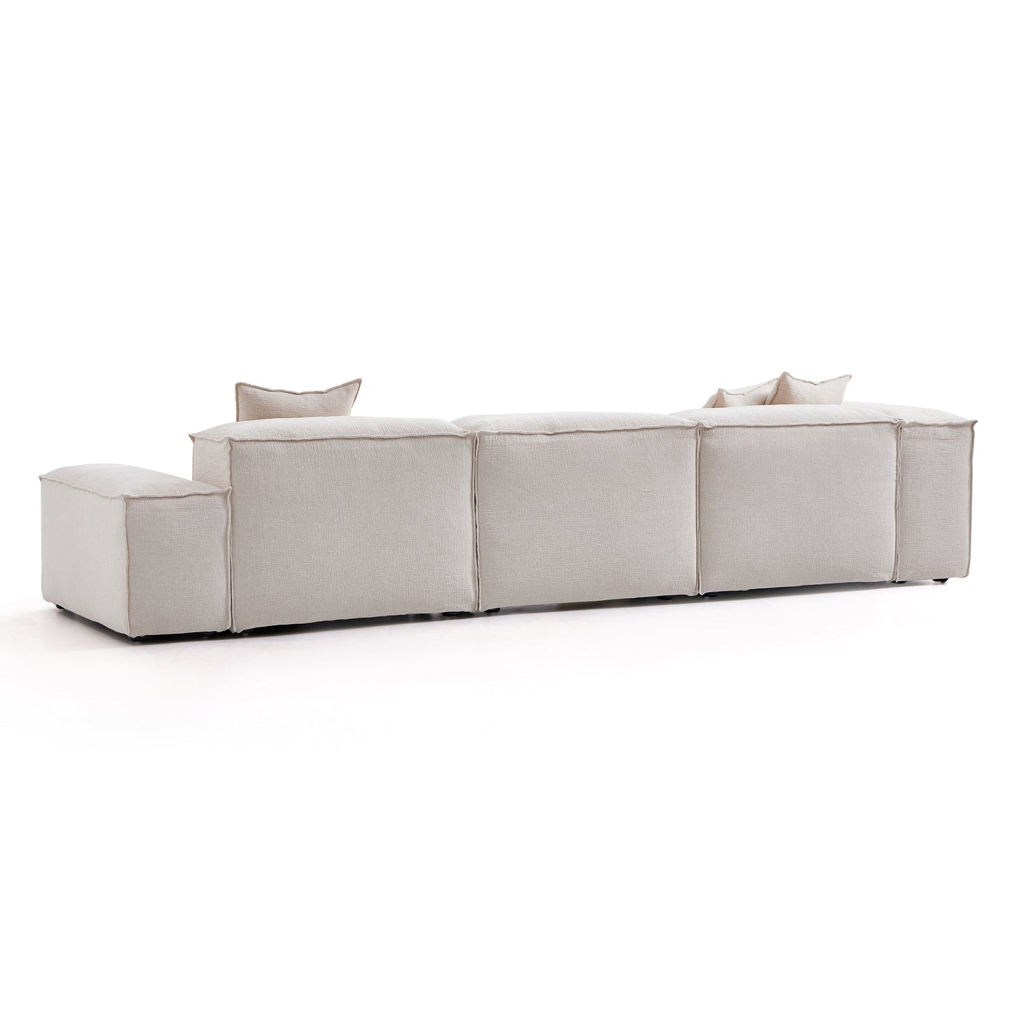 Freedom Modular Khaki Sofa-Khaki-Low&High-143.7″