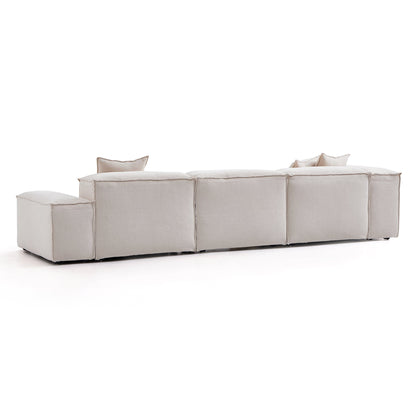 Freedom Modular Khaki Sofa-Khaki-Low&High-143.7″