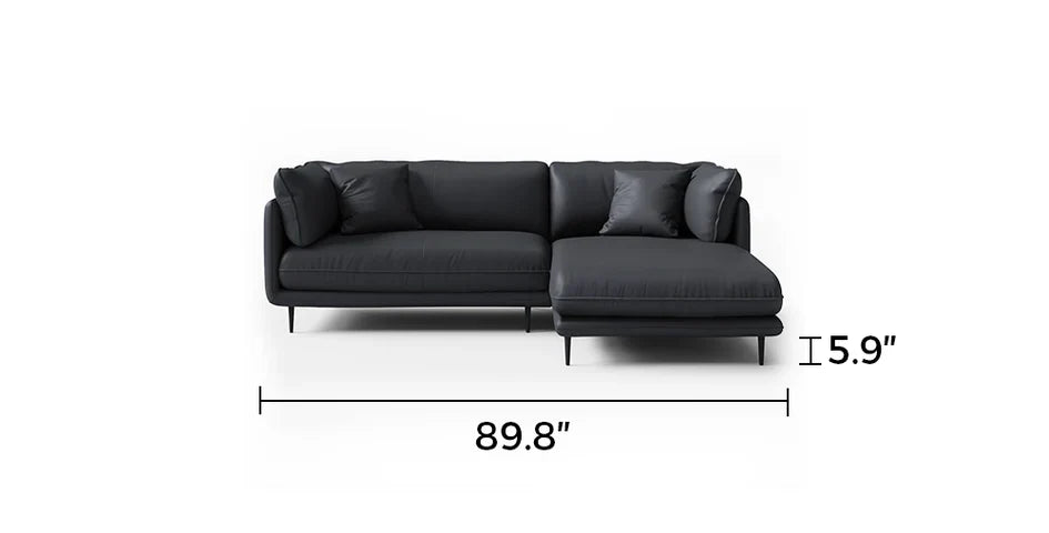 Vanilla Black Leather Sectional