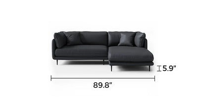 Vanilla Black Leather Sectional
