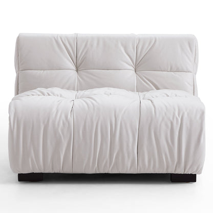 Boba Cream Leathaire Sectional Sofa-White