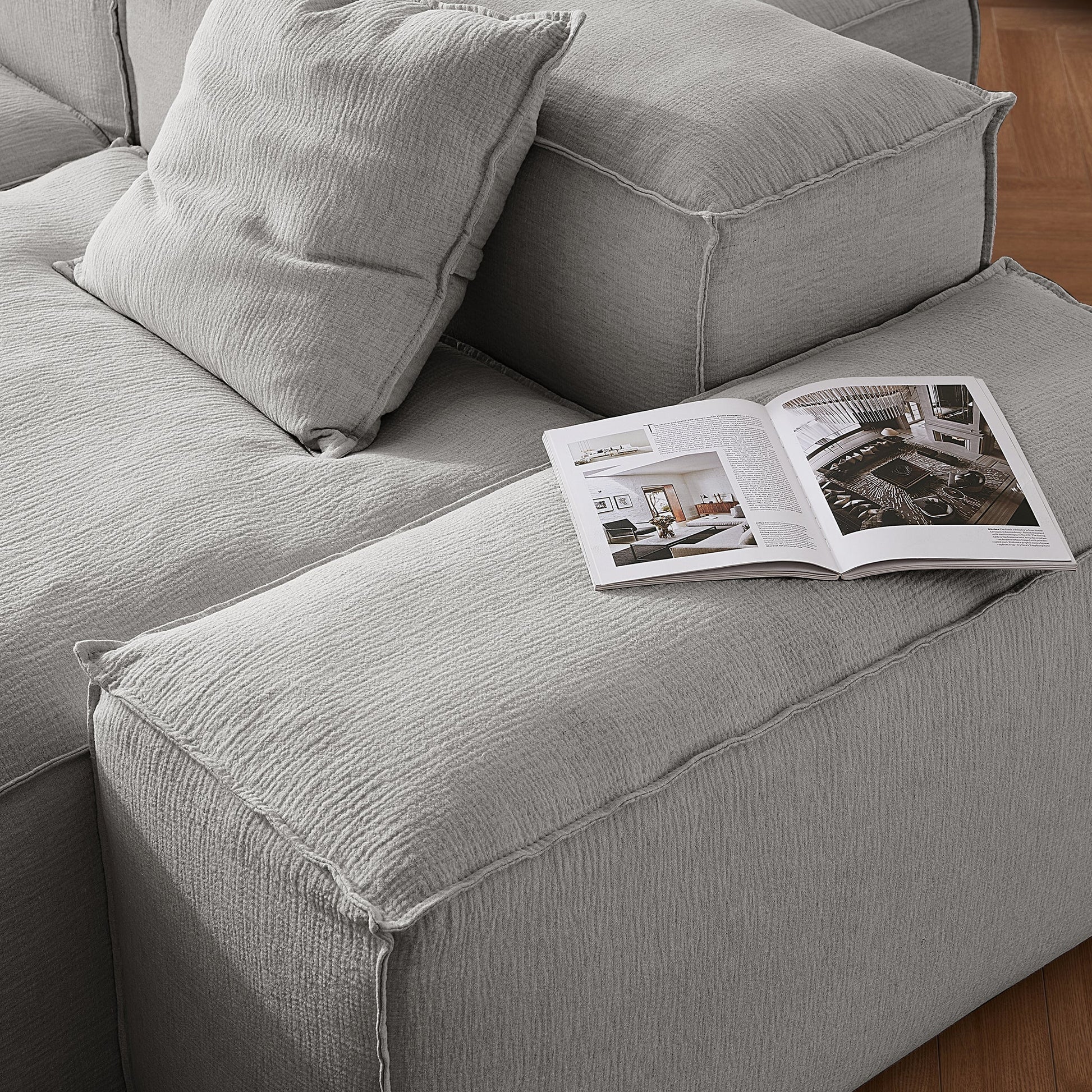 Freedom Modular Gray Double Sided Sectional Sofa-Gray