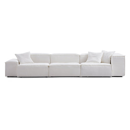 Freedom Modular White Sofa-White-143.7″-Low & High