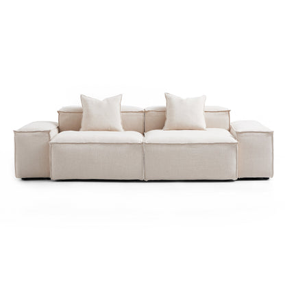 Freedom Modular White Sofa-Khaki-106.3″-Low