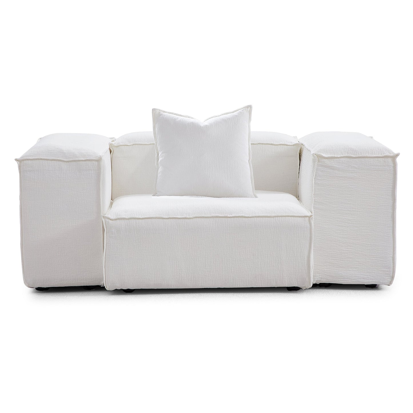 Freedom Modular Khaki Accent Armchair-White-High