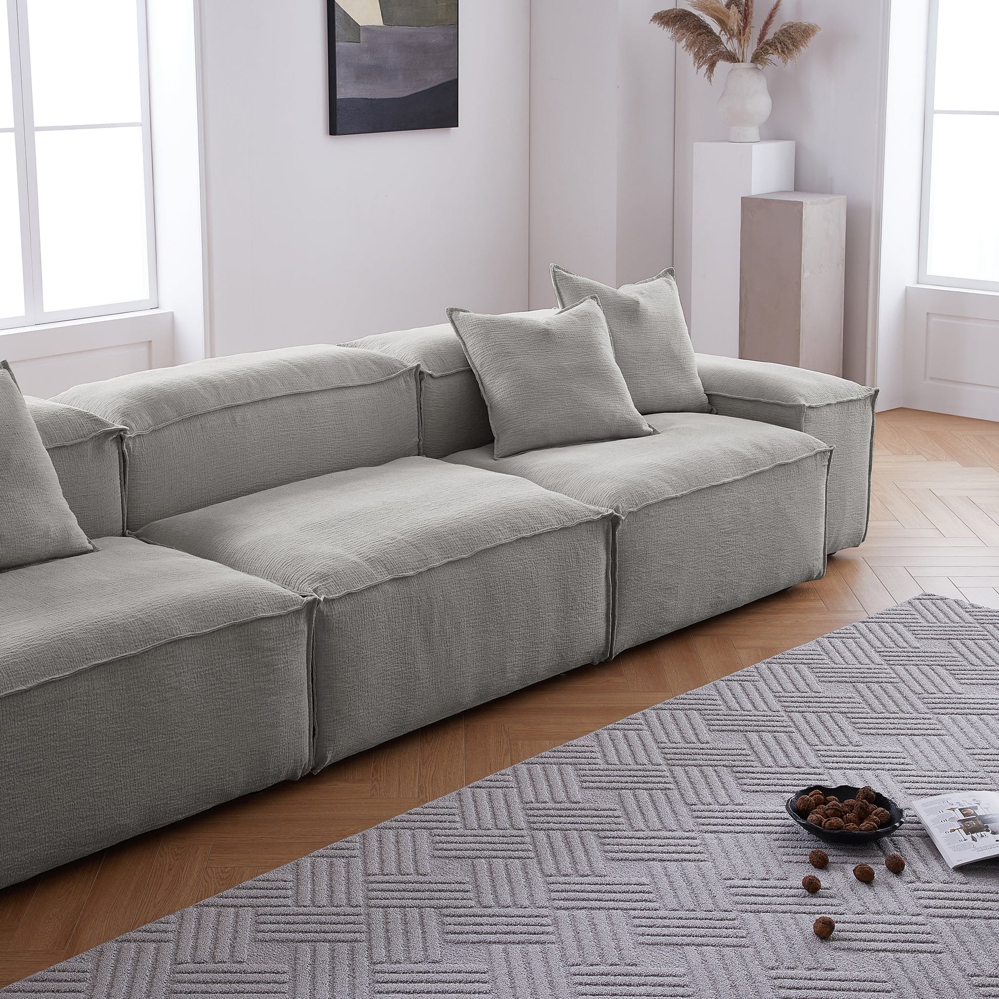 Freedom Modular Gray Sofa-Gray