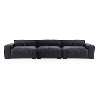 Luxury Minimalist Black Leather Sofa-hidden