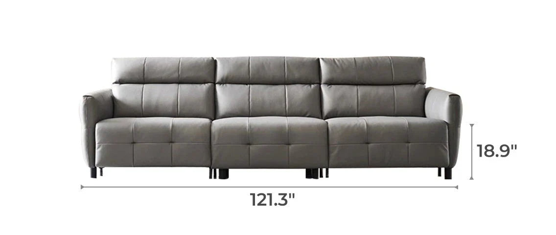 Lattice Charcoal Gray Leathaire Modular Recliner Sofa