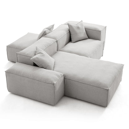 Freedom Modular Gray Double Sided Sectional Sofa-Gray-106.3″-Low & High