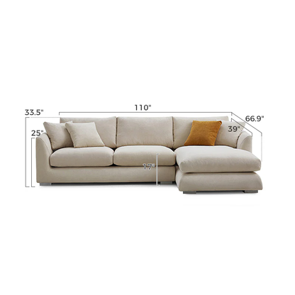 Aalto Boutique Beige Feathers Sectional