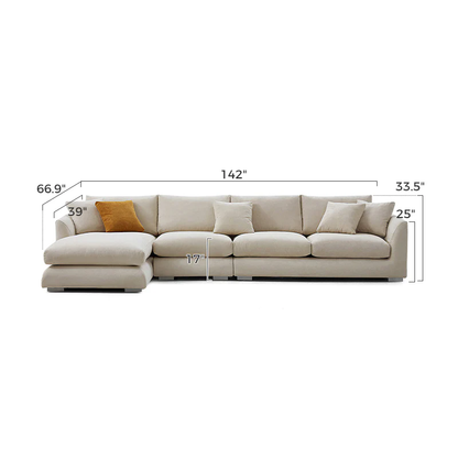 Aalto Boutique Beige Feathers Sectional