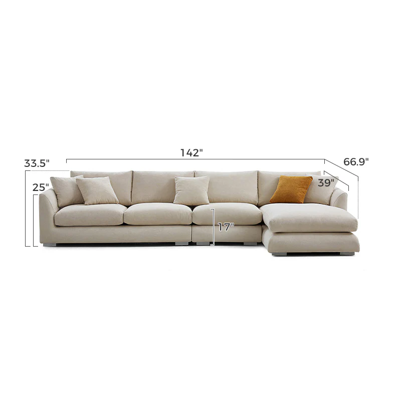 Aalto Boutique Beige Feathers Sectional