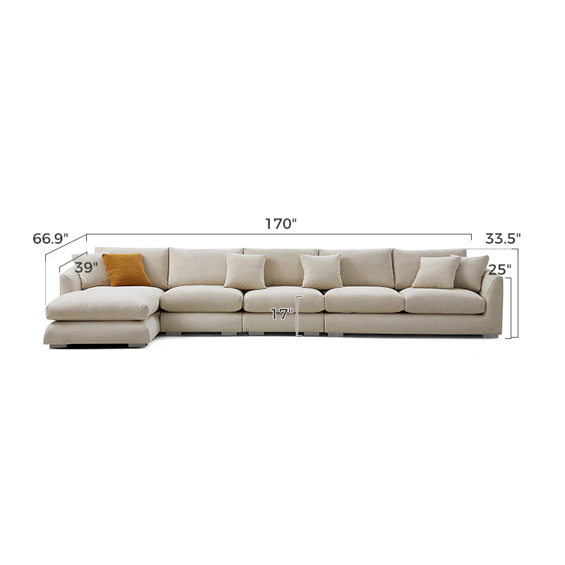 Aalto Boutique Beige Feathers Sectional