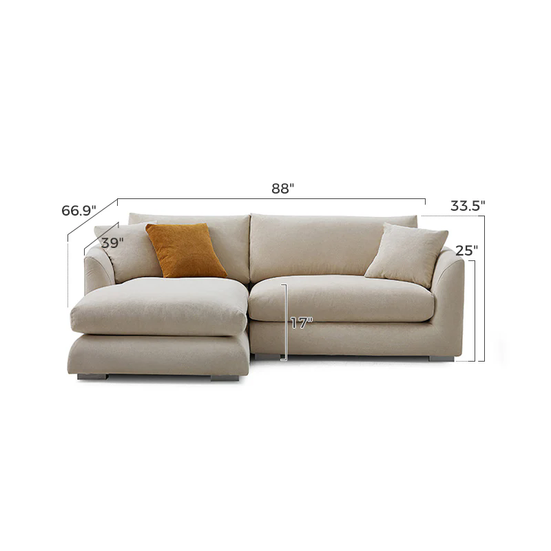 Aalto Boutique Beige Feathers Sectional