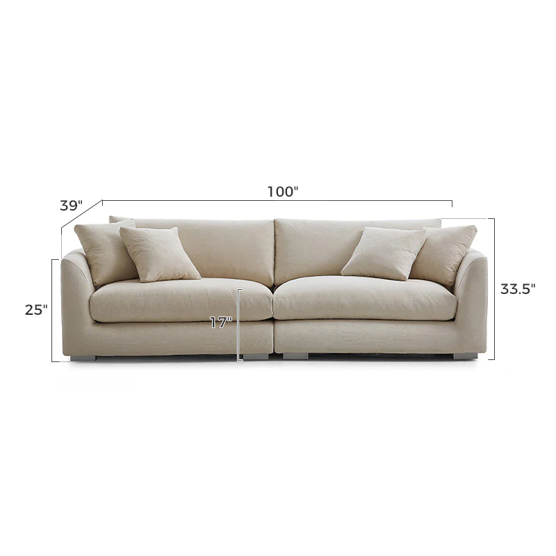 Aalto Boutique Beige Feathers Loveseat / Beige