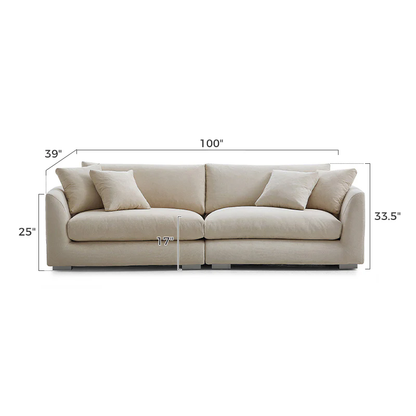 Aalto Boutique Beige Feathers Loveseat / Beige
