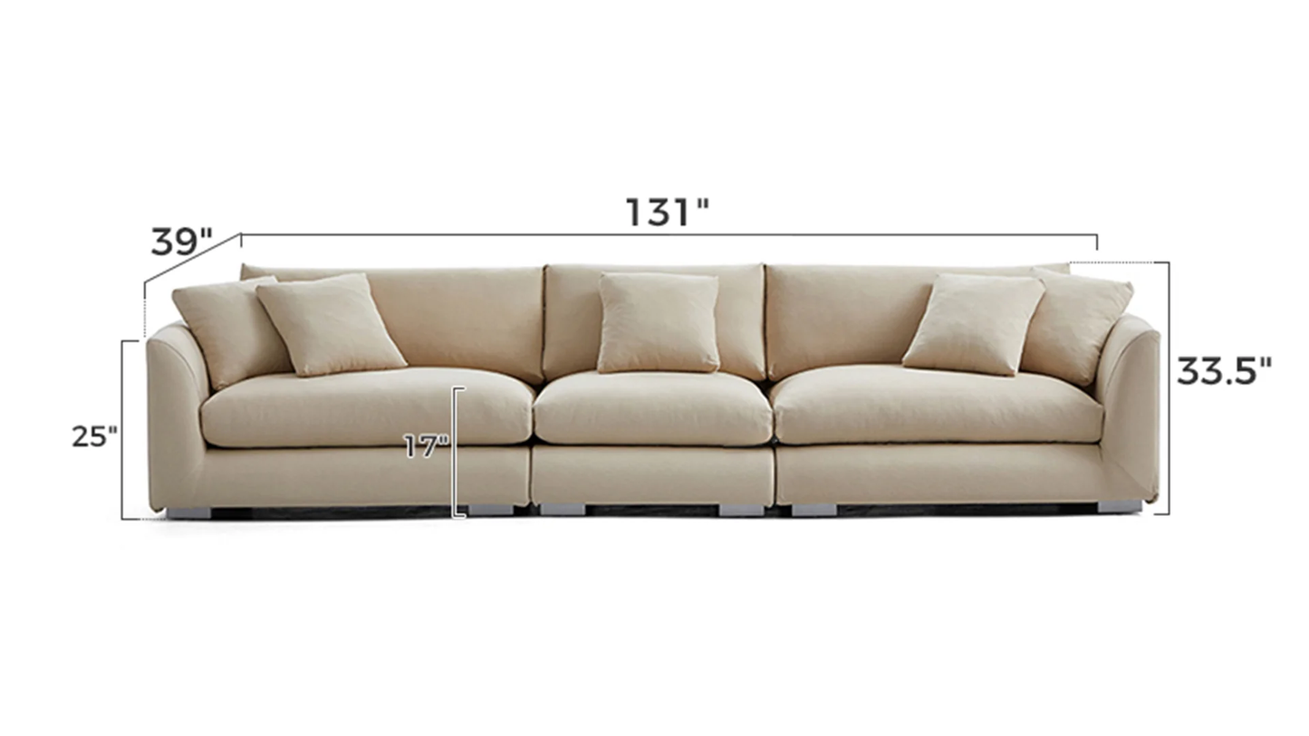 Aalto Boutique Beige Feathers Loveseat / Beige