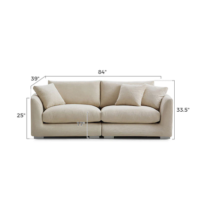 Aalto Boutique Beige Feathers Loveseat / Beige