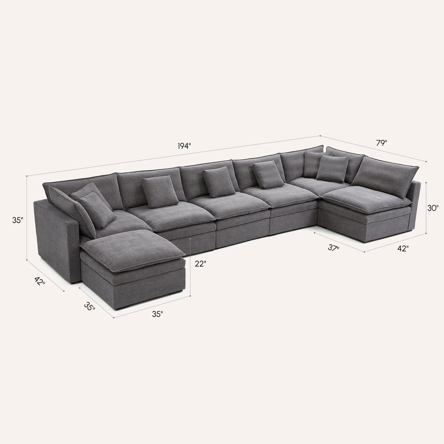 Burger Modular U-Sectional